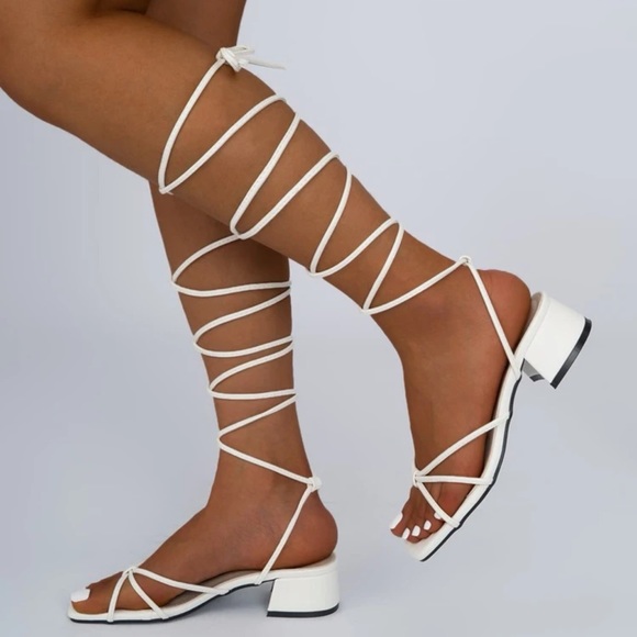 Size 7.5 lace up heels - Picture 1 of 2